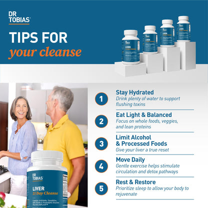 Dr. Tobias Liver 21 Day Cleanse – Herbal Detox (Milk Thistle & Artichoke) 63 Veg Caps