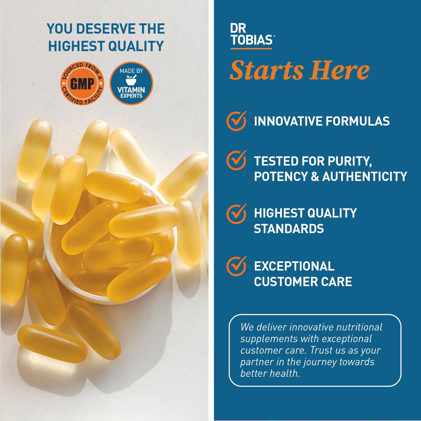 Dr. Tobias Omega-3 Fish Oil 2000mg Triple Strength – 800mg EPA / 600mg DHA per Serving | 90 Softgels