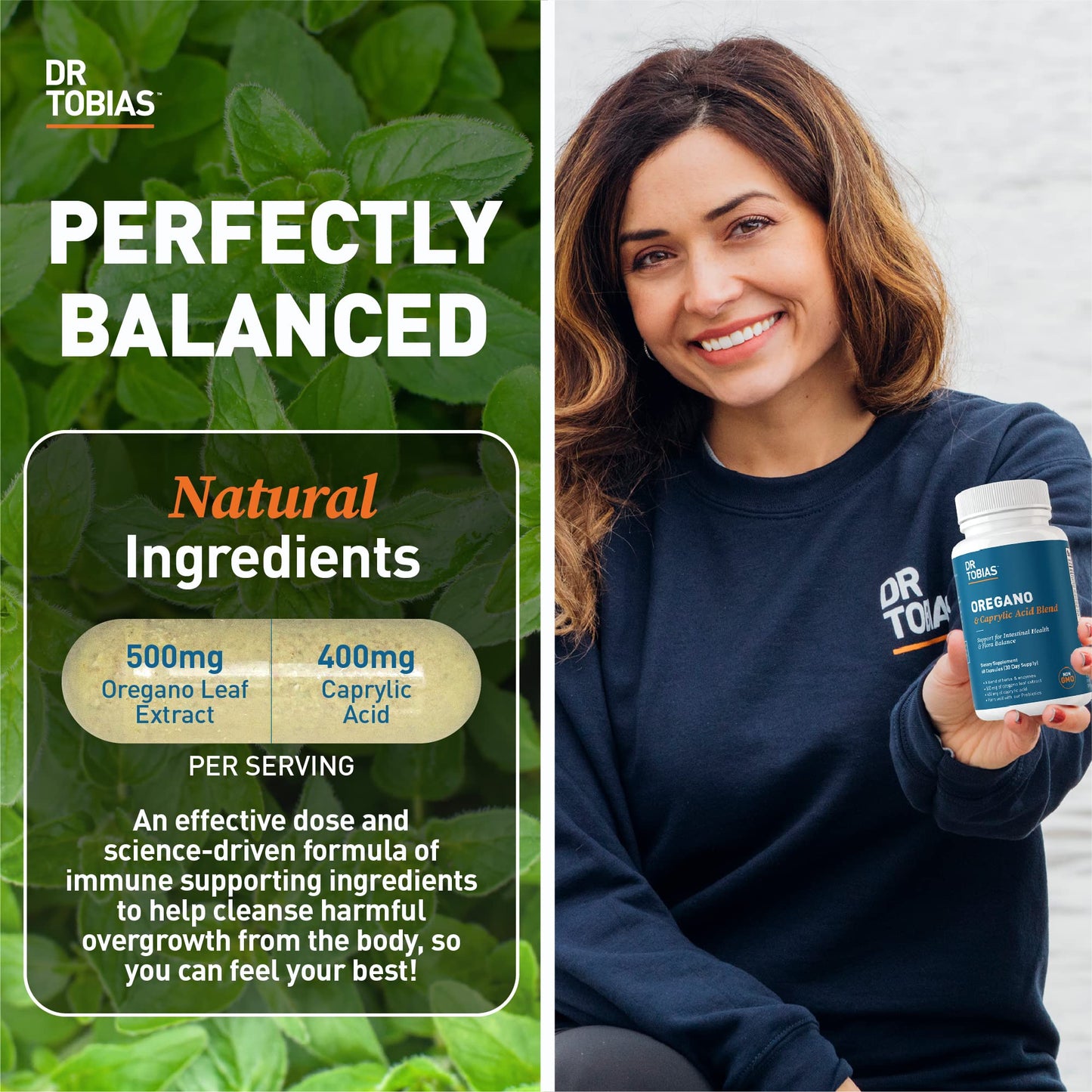 Dr. Tobias Oregano & Caprylic Acid Gut Flora Balance Complex – 60 Capsules