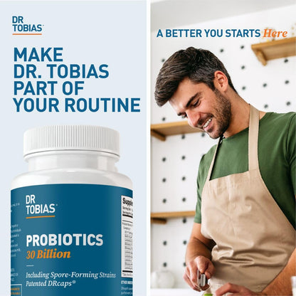 Dr. Tobias Probiotics 30 Billion CFU – 10 Strains | Targeted Release for Digestive Health