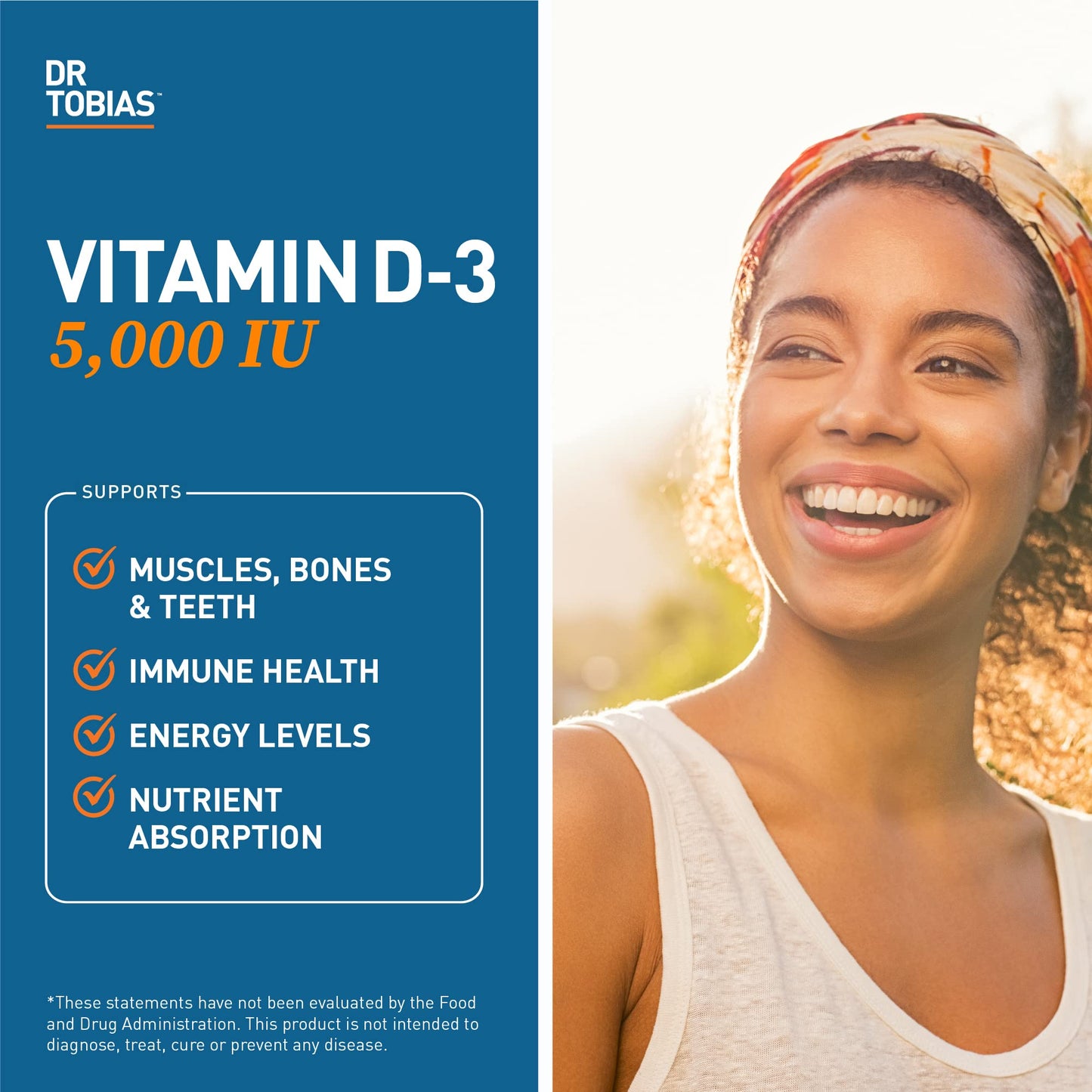 Dr. Tobias Vitamin D3 5000 IU - 90 Capsules | Non-GMO