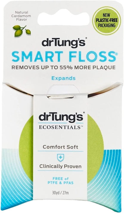 Dr. Tungs Smart Floss - 30 Yards - Case of 6 | Cardamom Flavored Dental Floss
