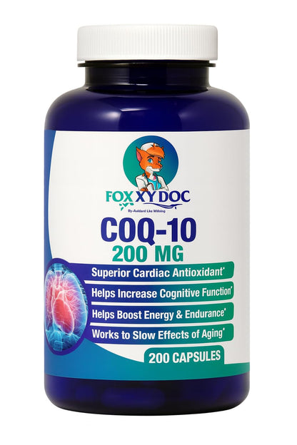 Dr. Valerie Nelson CoQ10 200mg - Quick Absorption Veggie Caps - Non-GMO | 200 Count | Foxxy Doc