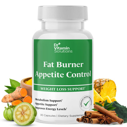 DR VITAMIN SOLUTIONS Fat Burner & Appetite Control – Metabolism Booster with L-Carnitine, CLA & Chromium