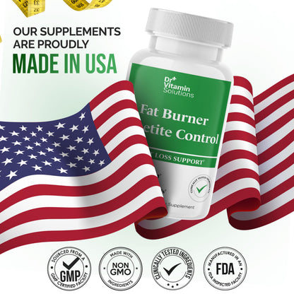 DR VITAMIN SOLUTIONS Fat Burner & Appetite Control – Metabolism Booster with L-Carnitine, CLA & Chromium