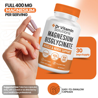 Magnesium Bisglycinate 400mg | Albion Chelated Magnesium Glycinate | DR Vitamin Solutions