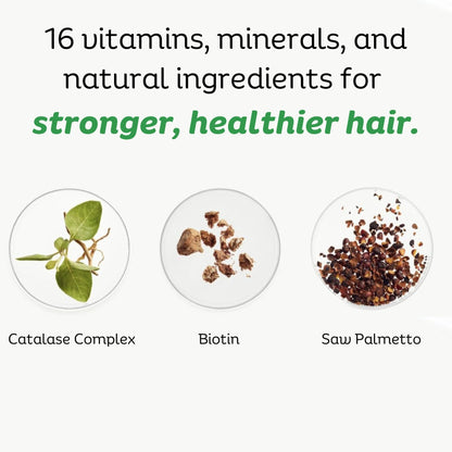 DR VITAMIN SOLUTIONS Gray Hair Rescind with Catalase - Antiaging Hair, Skin and Nails Vitamins, Pantothenic Acid, Folic Acid 400mcg, Biotin 300mcg, Saw Palmetto for Men and Women