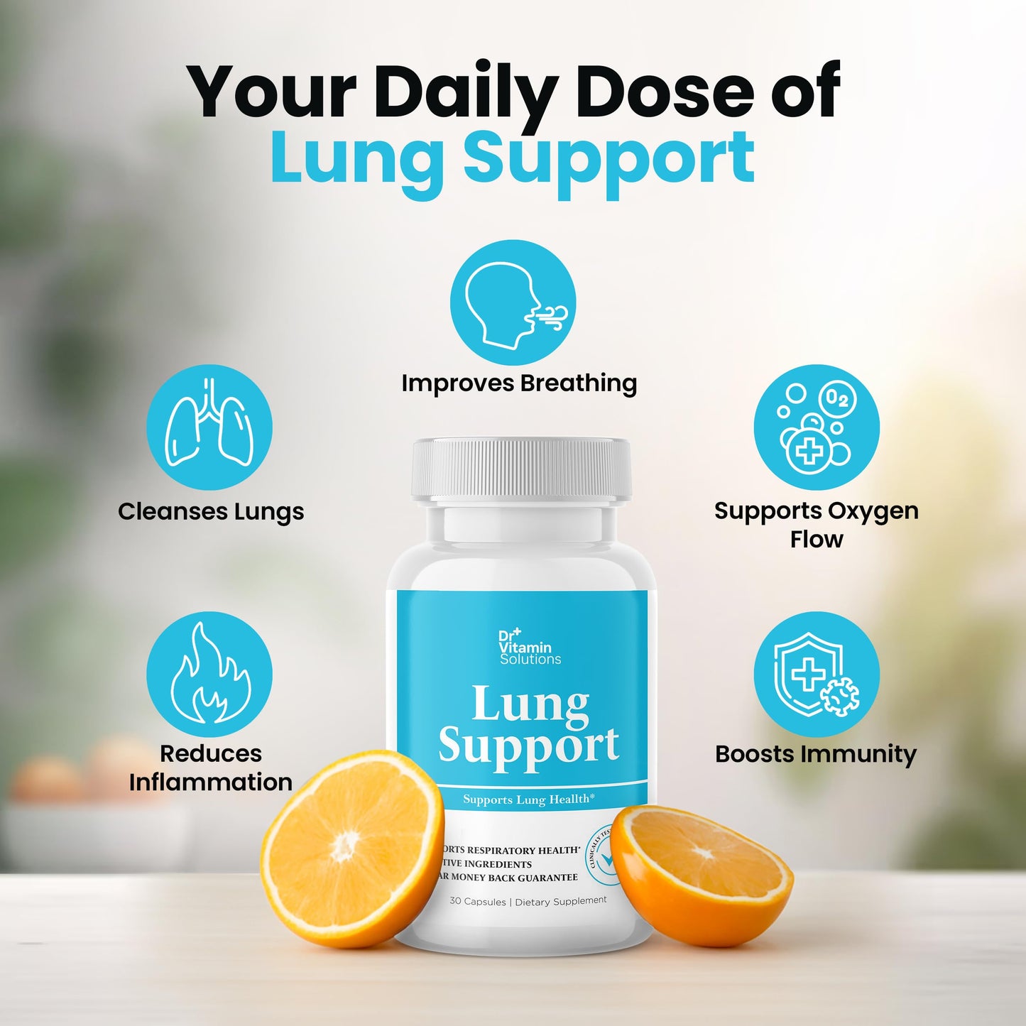 DR VITAMIN SOLUTIONS Lung Detox - 10-in-1 Lung Health Formula (30 Vegan Caps)