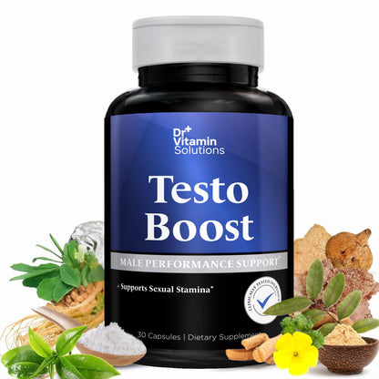 DR VITAMIN SOLUTIONS Testo Boost for Men - Stamina, Endurance & Energy (30 Capsules)