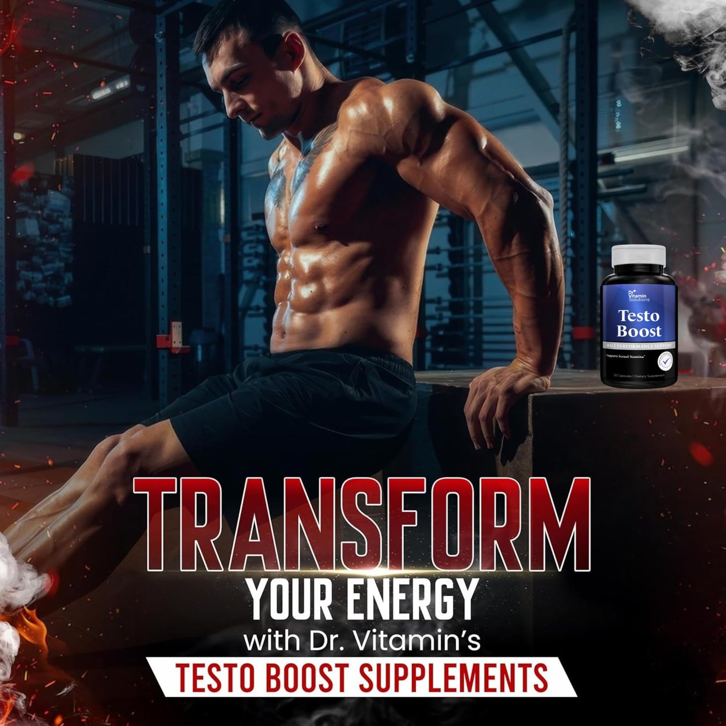 DR VITAMIN SOLUTIONS Testo Boost for Men - Stamina, Endurance & Energy (30 Capsules)