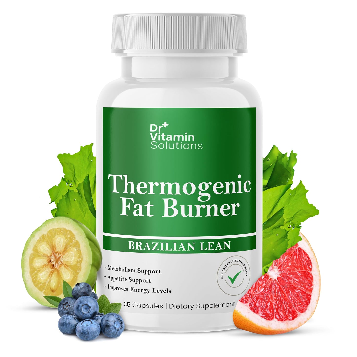 DR VITAMIN SOLUTIONS Thermogenic Fat Burner – Natural Appetite Control & Metabolic Booster (35 Capsules)