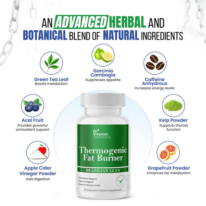 DR VITAMIN SOLUTIONS Thermogenic Fat Burner – Brazilian Lean (60 Capsules)