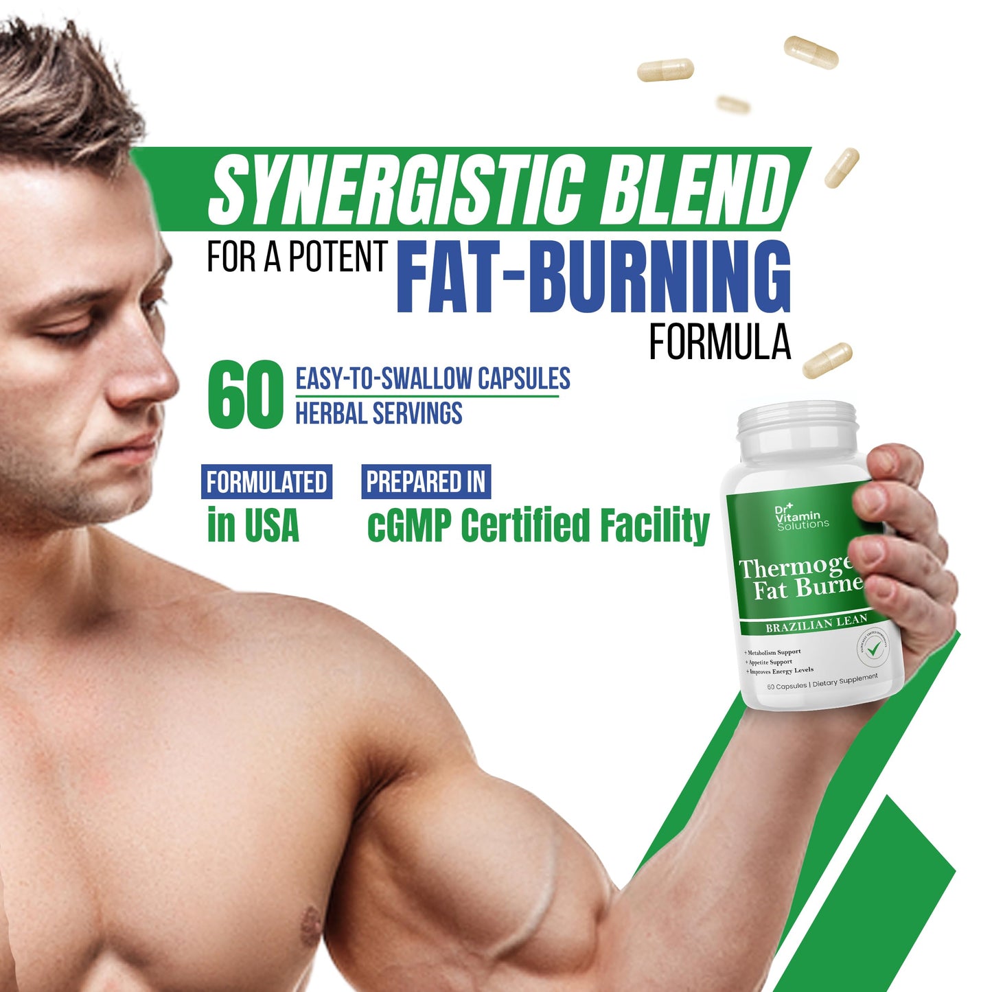 DR VITAMIN SOLUTIONS Thermogenic Fat Burner – Brazilian Lean (60 Capsules)