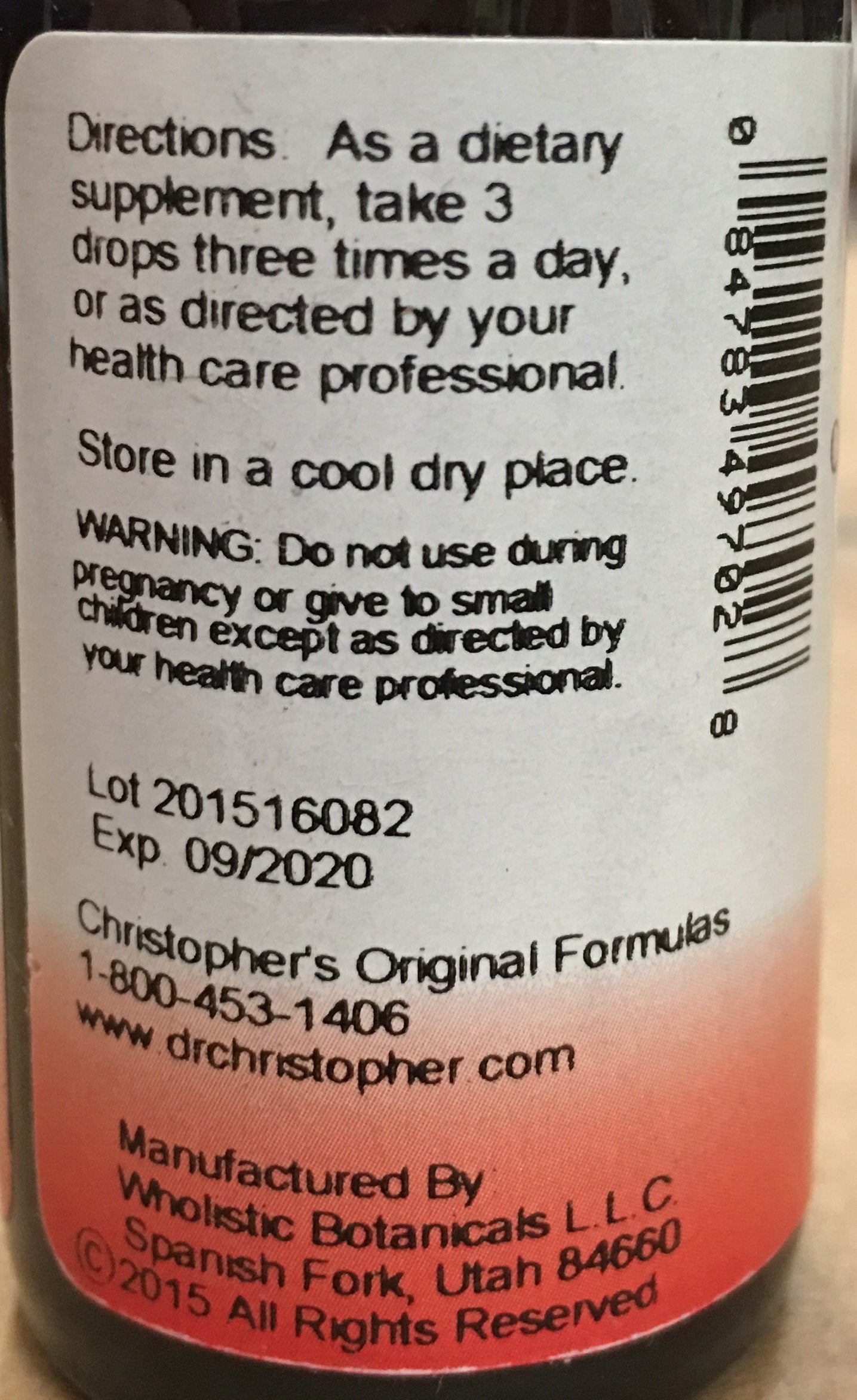 Dr Christopher's Lobelia Alcohol Extract - 1 Fluid Ounce | Herbal Remedy
