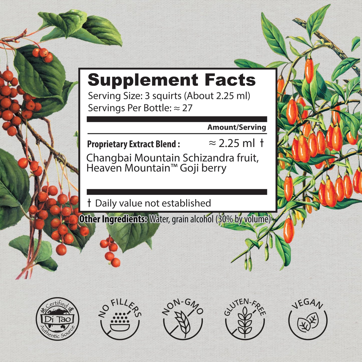 Dragon Herbs Goji Berry & Schizandra Drops – Triple-Extracted Tincture (2 oz)