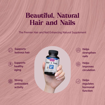 Dragon Herbs Hair and Nails | All Natural Supplement to Support Hair, Nails, Healthy Aging, and Circulation | All Natural Ingredients, Non-GMO (100 Capsules, 500 mg Per Capsule)