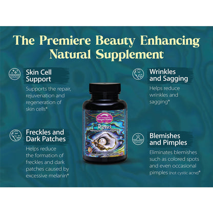 Dragon Herbs Pearl Powder Capsules - Pure Pearl Powder Supplement to Support Skin, Eyes, Nails, Beauty | All Natural Ingredients, Non-GMO (100 Capsules, 500 mg Per Capsule)