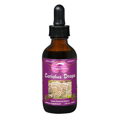 Dragon Herbs Turkey Tail Coriolus (Wild) Drops – Immunomodulator for Gut & Liver Health | Triple Extraction, 2 fl oz