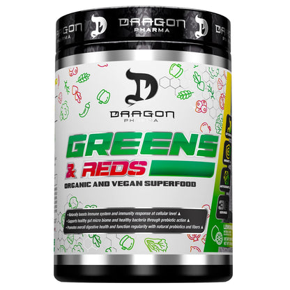Dragon Pharma Greens & Reds – 23+ Superfoods, 30 Servings, Lemonade