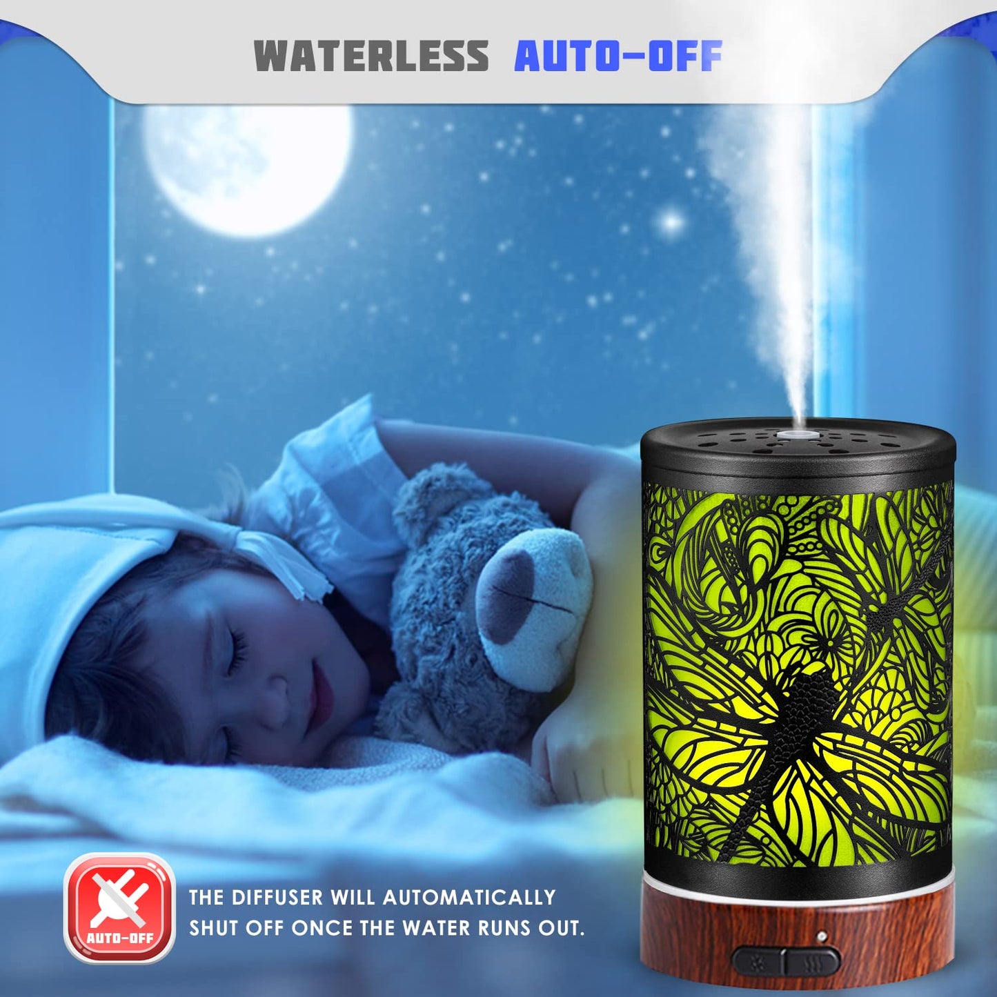 Essential Oils Diffuser - Aromatherapy Dragonfly Diffuser with 7-Color LED Lights
