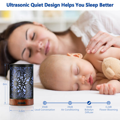 Dragonfly Metal Essential Oil Diffuser 150ml | Ultrasonic Aromatherapy with Auto-Off & 7-Color Lights