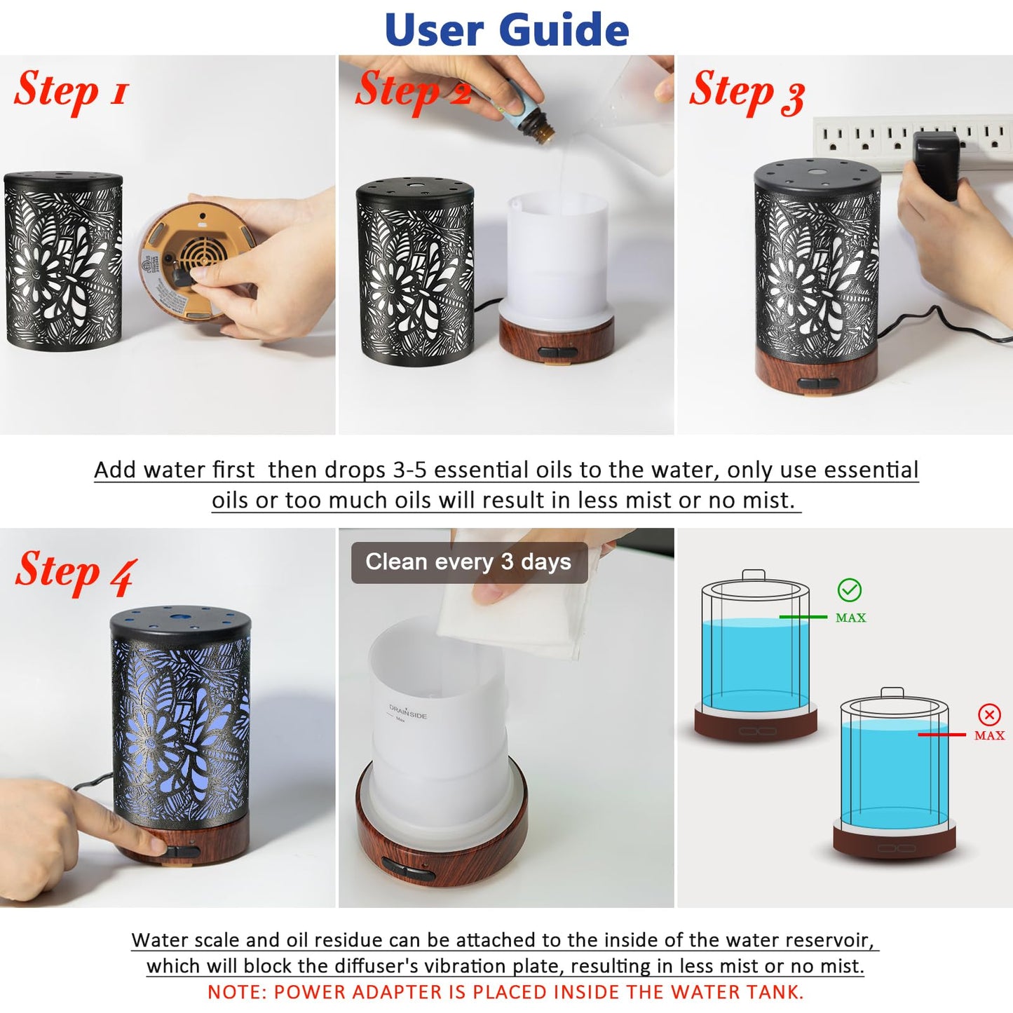 Dragonfly Metal Essential Oil Diffuser 150ml | Ultrasonic Aromatherapy with Auto-Off & 7-Color Lights