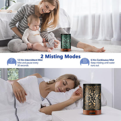Dragonfly Metal Essential Oil Diffuser 150ml | Ultrasonic Aromatherapy with Auto-Off & 7-Color Lights