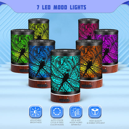 Essential Oils Diffuser - Aromatherapy Dragonfly Diffuser with 7-Color LED Lights