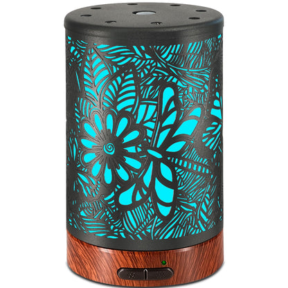 Dragonfly Metal Essential Oil Diffuser 150ml | Ultrasonic Aromatherapy with Auto-Off & 7-Color Lights