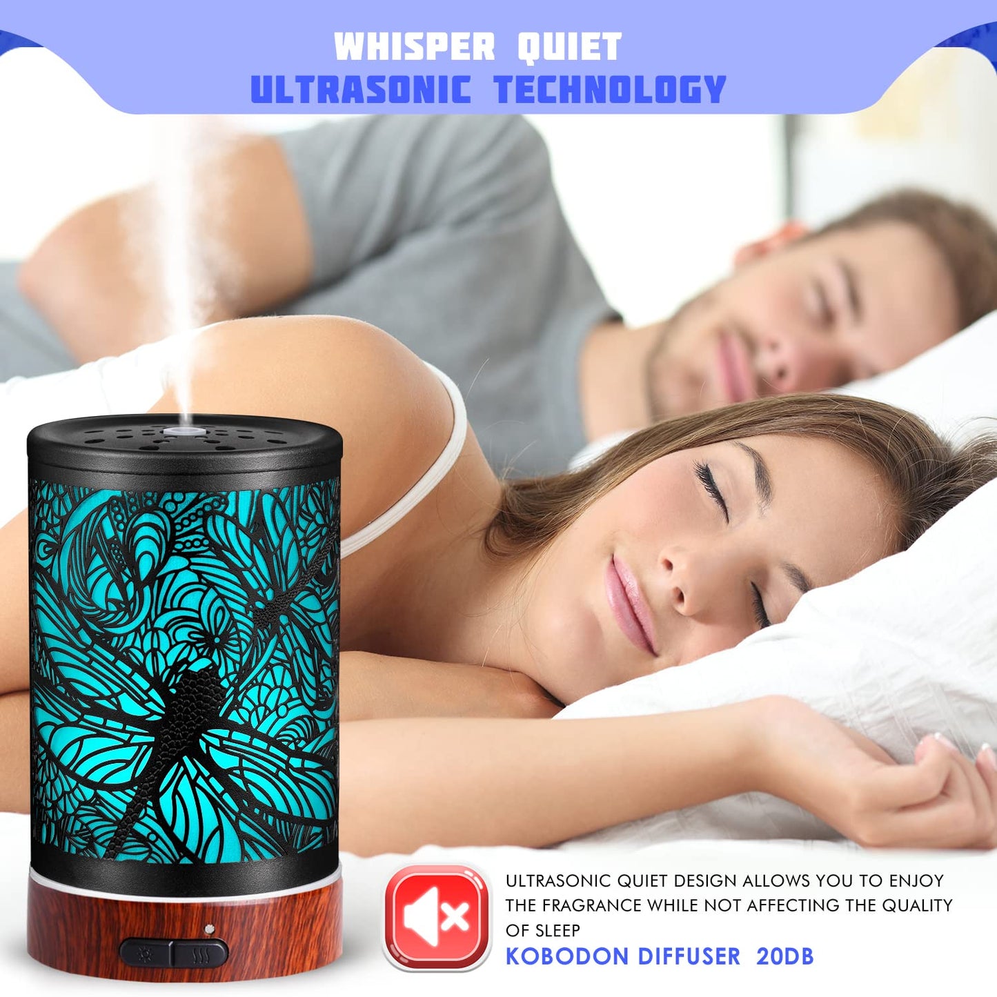 Essential Oils Diffuser - Aromatherapy Dragonfly Diffuser with 7-Color LED Lights