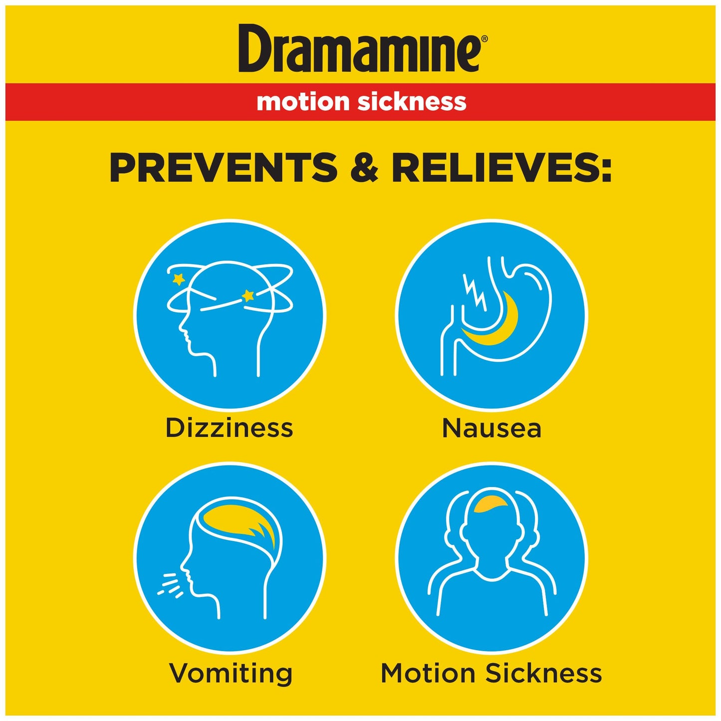 Dramamine Motion Sickness Original Travel Vial 3-Pack (12 Count Each) | Fast Relief