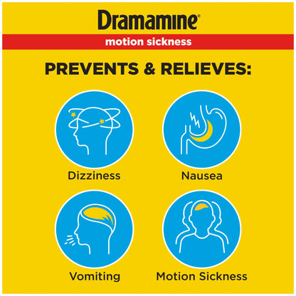 Dramamine Motion Sickness Original Travel Vial 3-Pack (12 Count Each) | Fast Relief