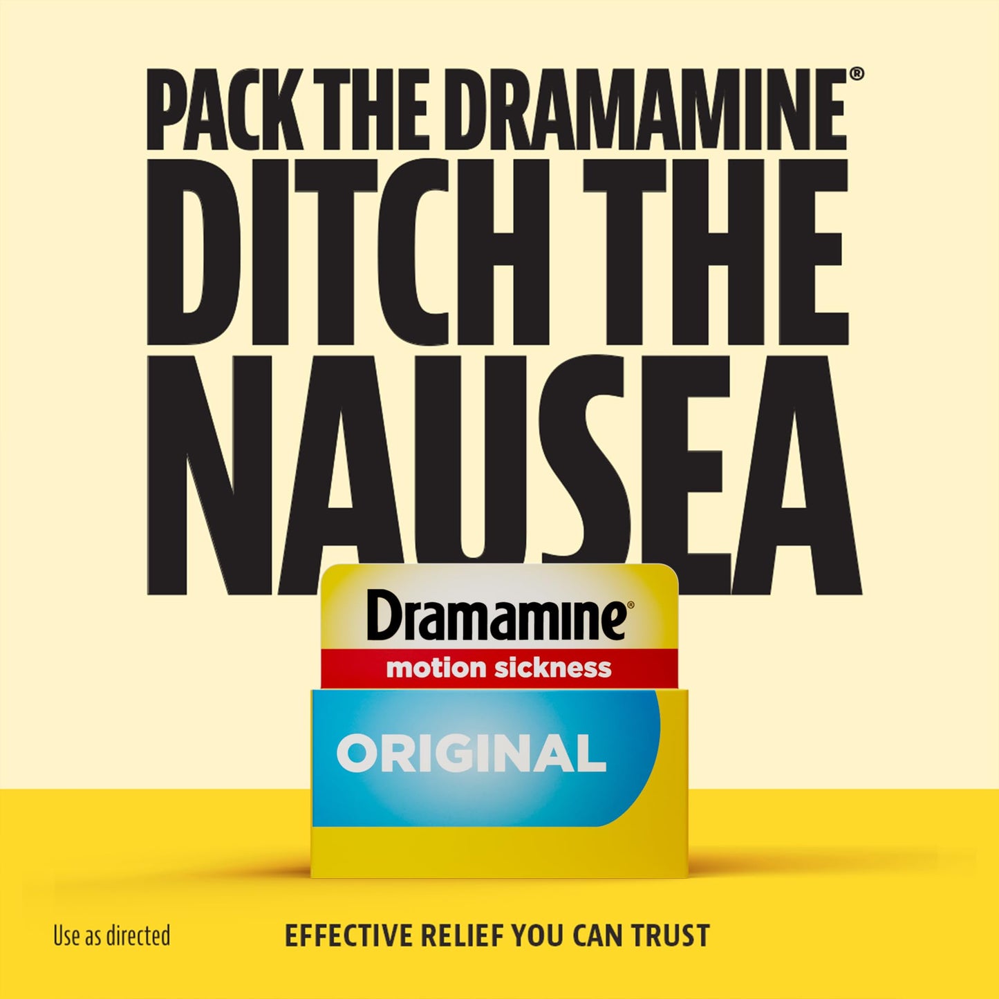Dramamine Motion Sickness Original Travel Vial 3-Pack (12 Count Each) | Fast Relief