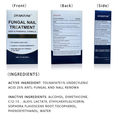 Drawzone Toenail Fungus Treatment Extra Strength – 25% Undecylenic Acid, Nail Renewal