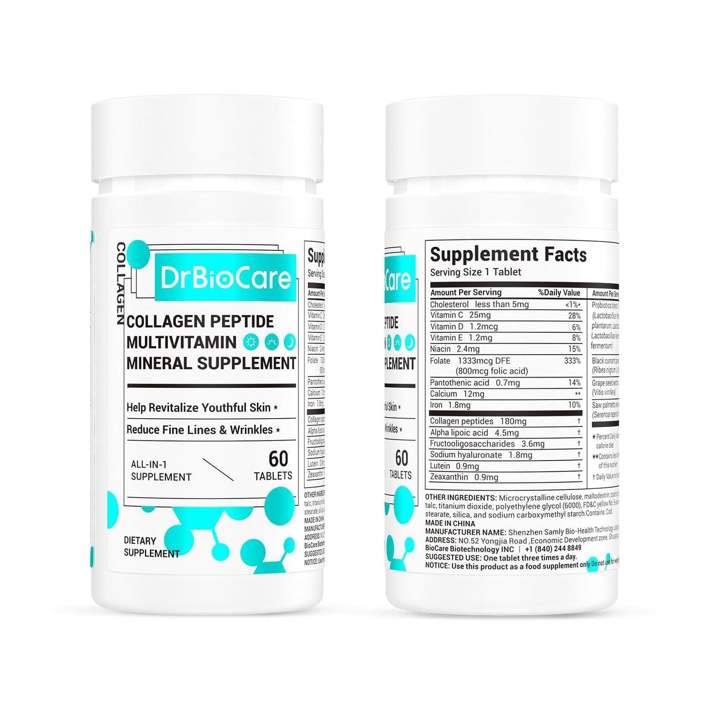 DrBioCare Collagen Peptides for Women – Beauty Vitamin & Mineral Supplement (180 Tablets)