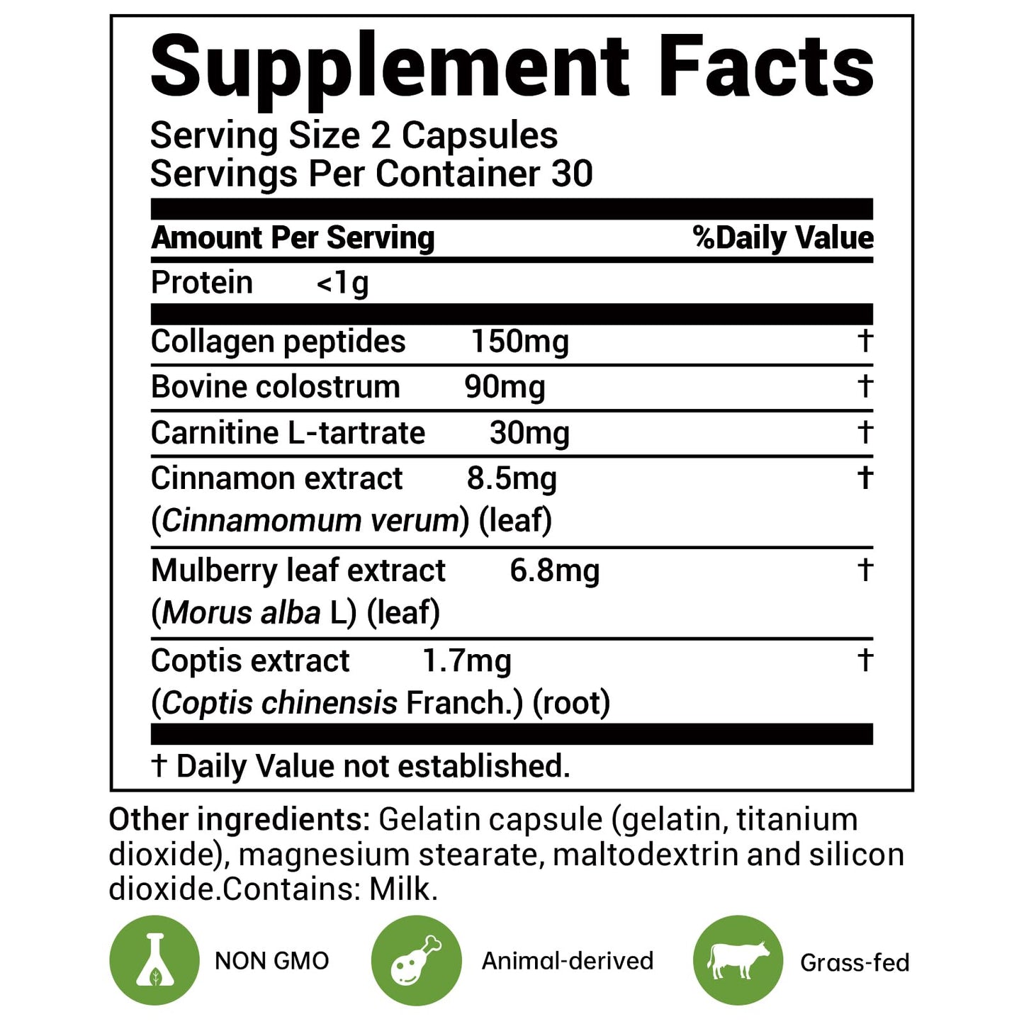 DrBioCare Living Collagen L-Carnitine Complex – Grass-Fed Collagen, Colostrum, 60 Caps