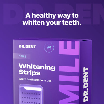 DRDENT Purple Teeth Whitening Strips - Safe for Enamel, 42 Strips