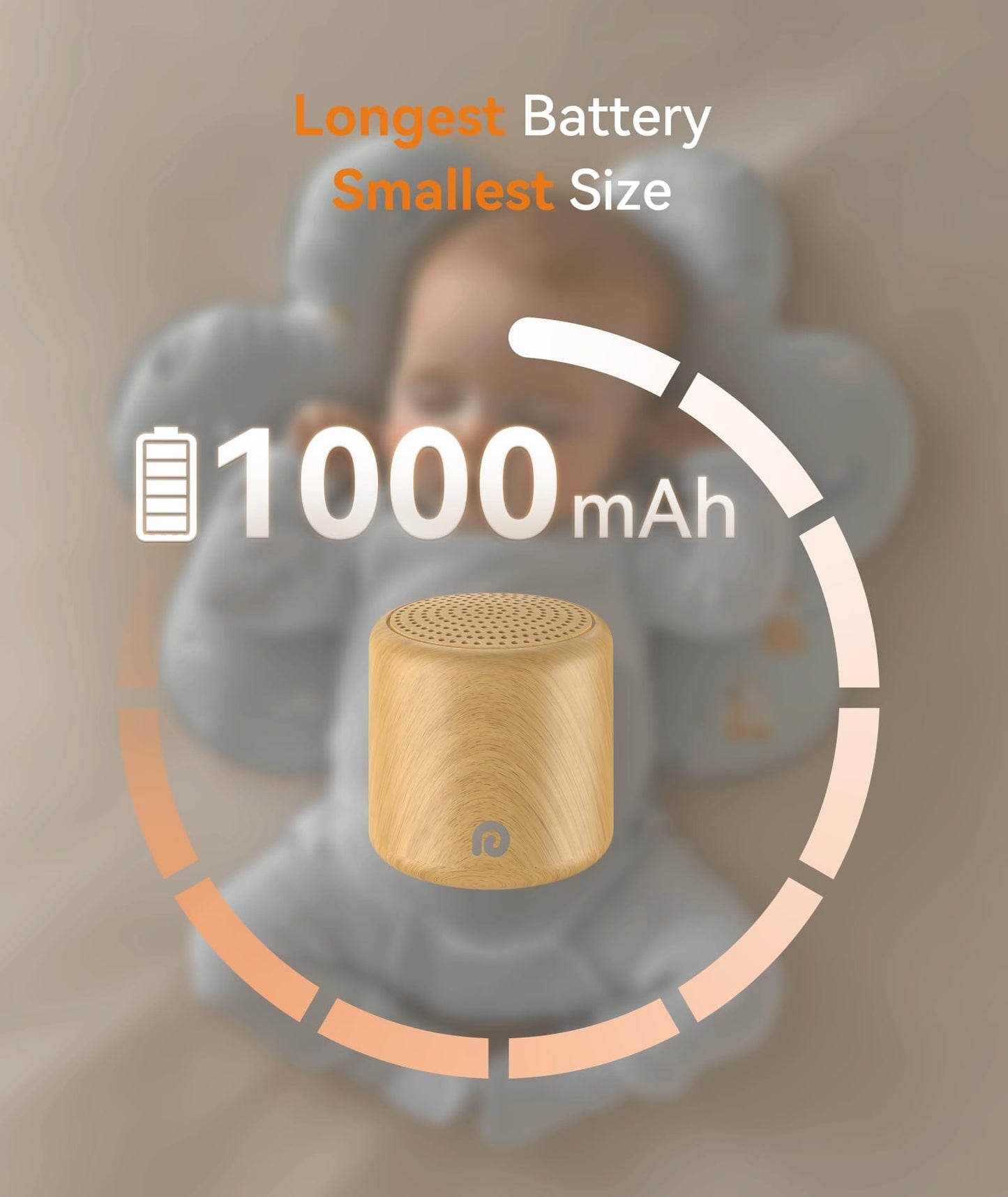 Dreamegg Pocket Sleep Sound Machine – Travel-Size, 16 Sounds, 1000mAh Battery, USB-C