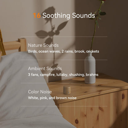 Dreamegg Pocket Sleep Sound Machine – Travel-Size, 16 Sounds, 1000mAh Battery, USB-C