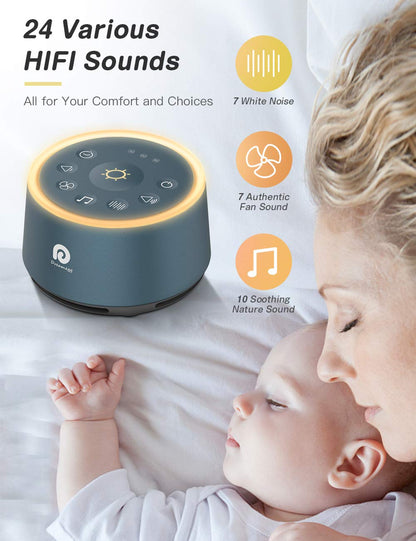 Dreamegg D1 Sound Machine – Navy Blue | White Noise, Night Light, Timer & Memory