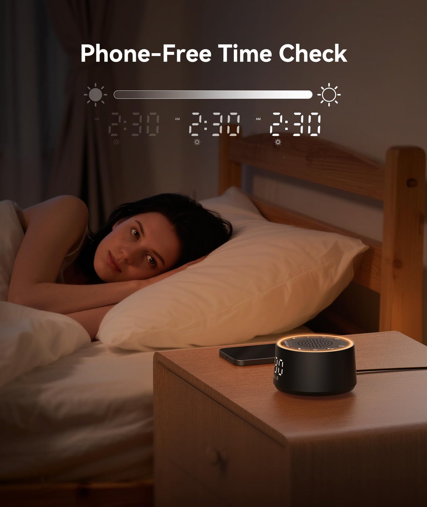 Dreamegg D1 Nova White Noise Sound Machine with Alarm Clock – Travel-Friendly Sleep Aid for Baby & Adults