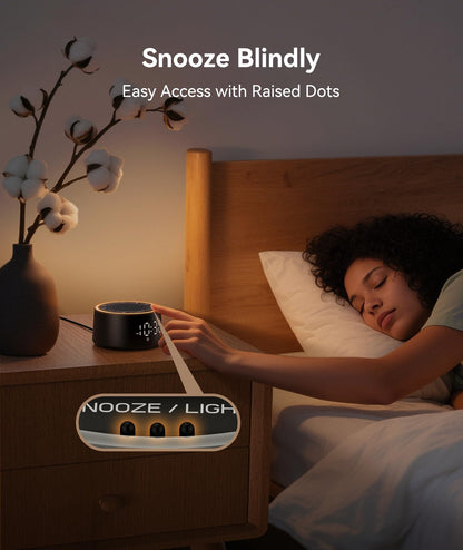 Dreamegg D1 Nova White Noise Sound Machine with Alarm Clock – Travel-Friendly Sleep Aid for Baby & Adults