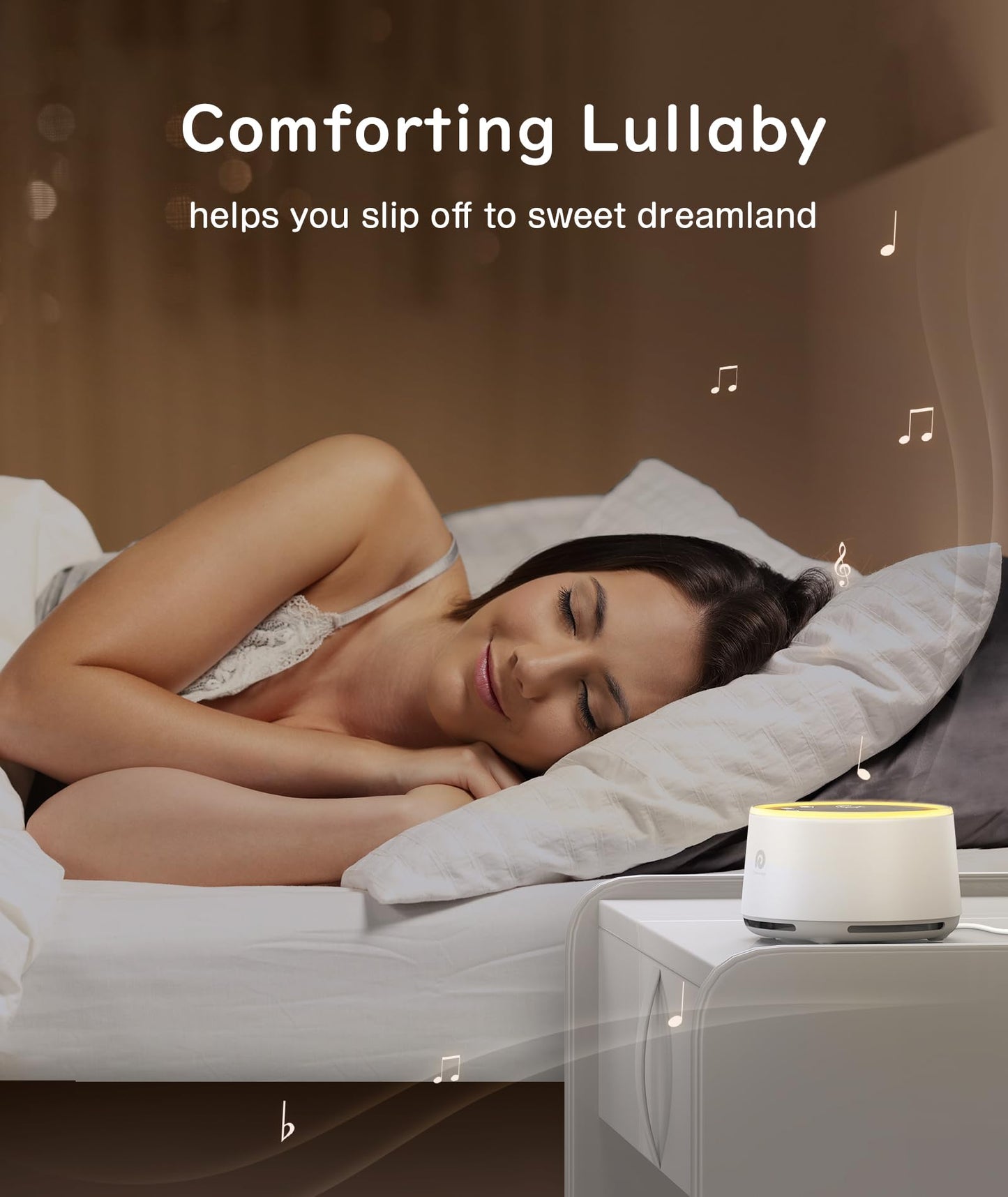 Dreamegg D1 Sound Machine – White Noise, Night Light, 24 Sounds | Nursery & Home