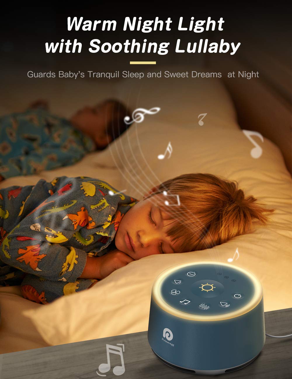 Dreamegg D1 Sound Machine – Navy Blue | White Noise, Night Light, Timer & Memory