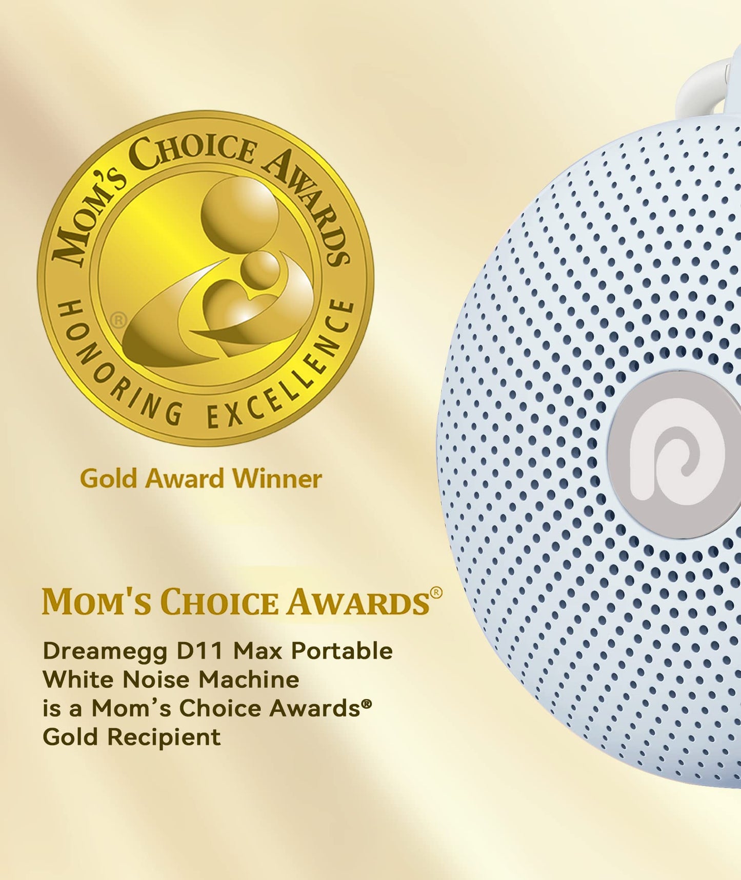 Dreamegg White Noise Machine - Portable Sound Machine for Baby & Adults, 21 Sounds, 1800mAh Battery, Travel-Ready Light Blue
