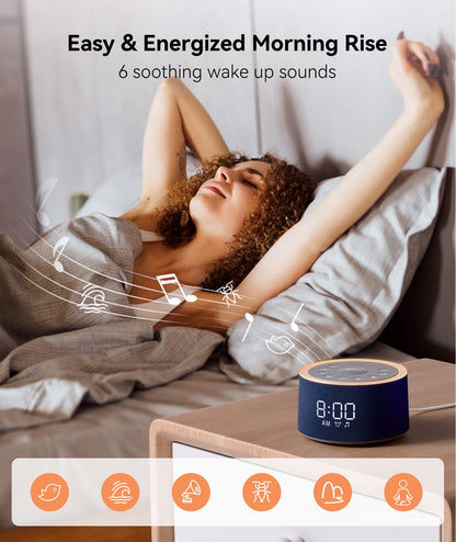 Dreamegg D1+ Sound Machine & Alarm Clock – 29 Sounds, Dimmable Night Light