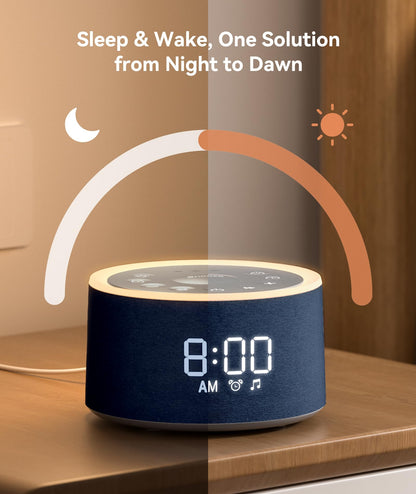 Dreamegg D1+ Sound Machine & Alarm Clock – 29 Sounds, Dimmable Night Light