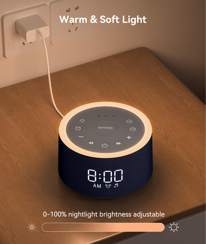 Dreamegg D1+ Sound Machine & Alarm Clock – 29 Sounds, Dimmable Night Light
