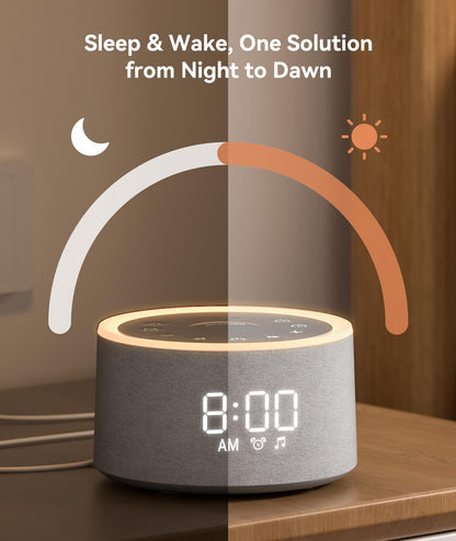 Dreamegg D1+ Sound Machine & Alarm Clock — 29 Soothing Sounds, Dimmable Night Light