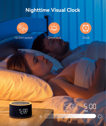 Dreamegg D1+ Sound Machine & Alarm Clock – 29 Sounds, Dimmable Night Light